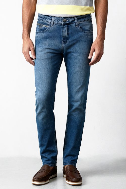 Calça Masculina Jeans Anatômica Reta - Jeans Médio