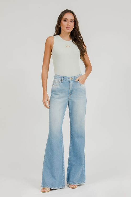 Regata Malha Tricot Com Metal - Verde Claro