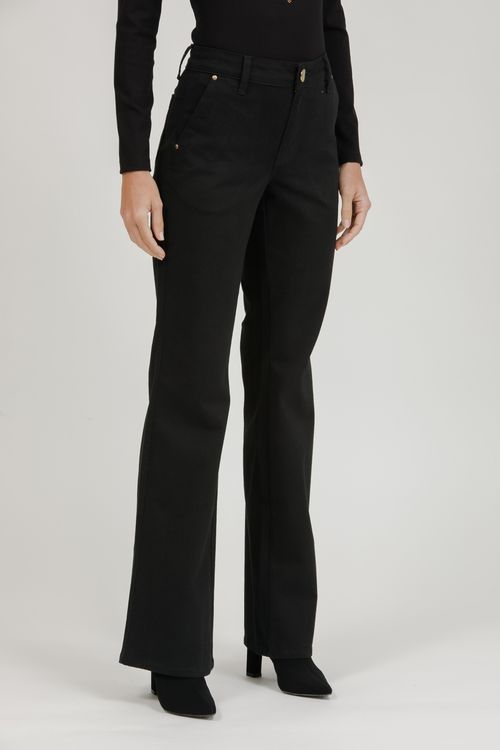 Calça Feminina Sarja Sofia Bootcut - Preto