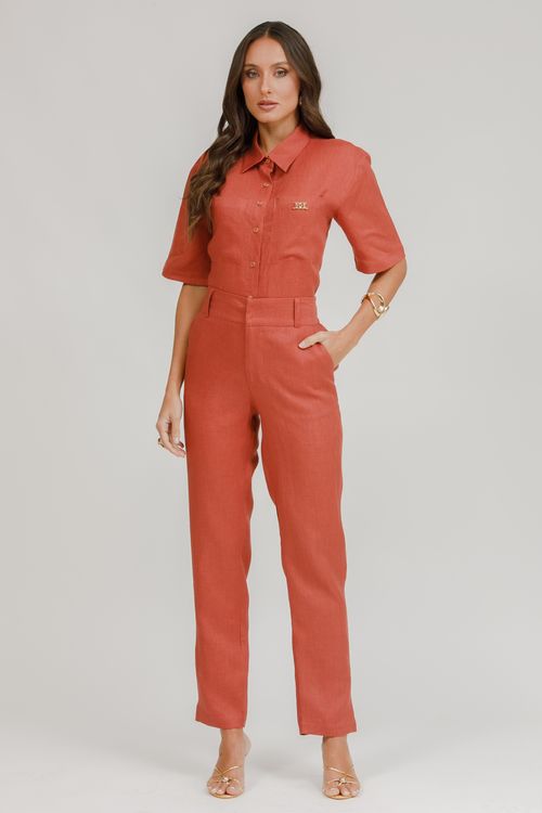 Camisa Feminina Linho Manga Curta