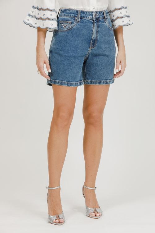 Bermuda Feminina Jeans Média - Jeans Médio
