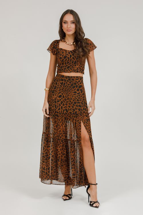 Set Saia E Cropped Animal Print