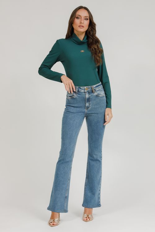 Blusa Malha Manga Longa Com Metais