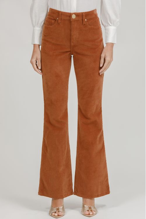 Calça Feminina Veludo Sofia Flare - Marrom