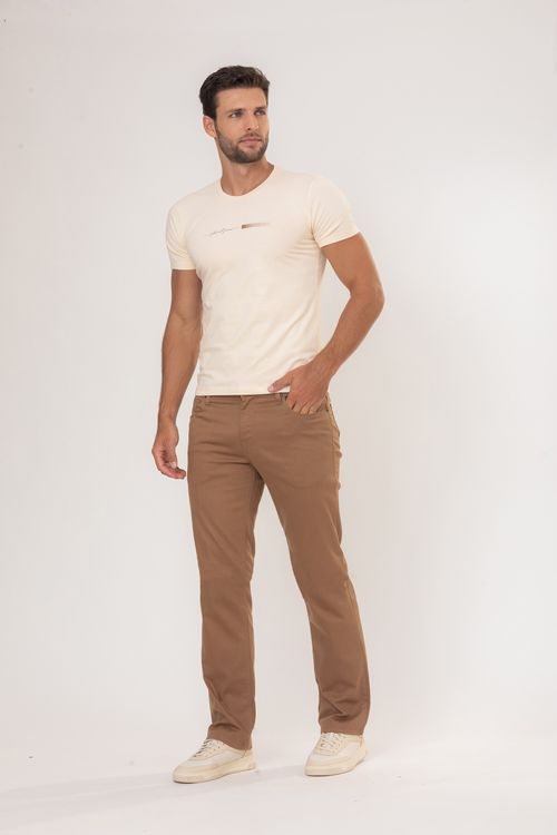 Camiseta Masculina Malha Silk Degradê - Bege