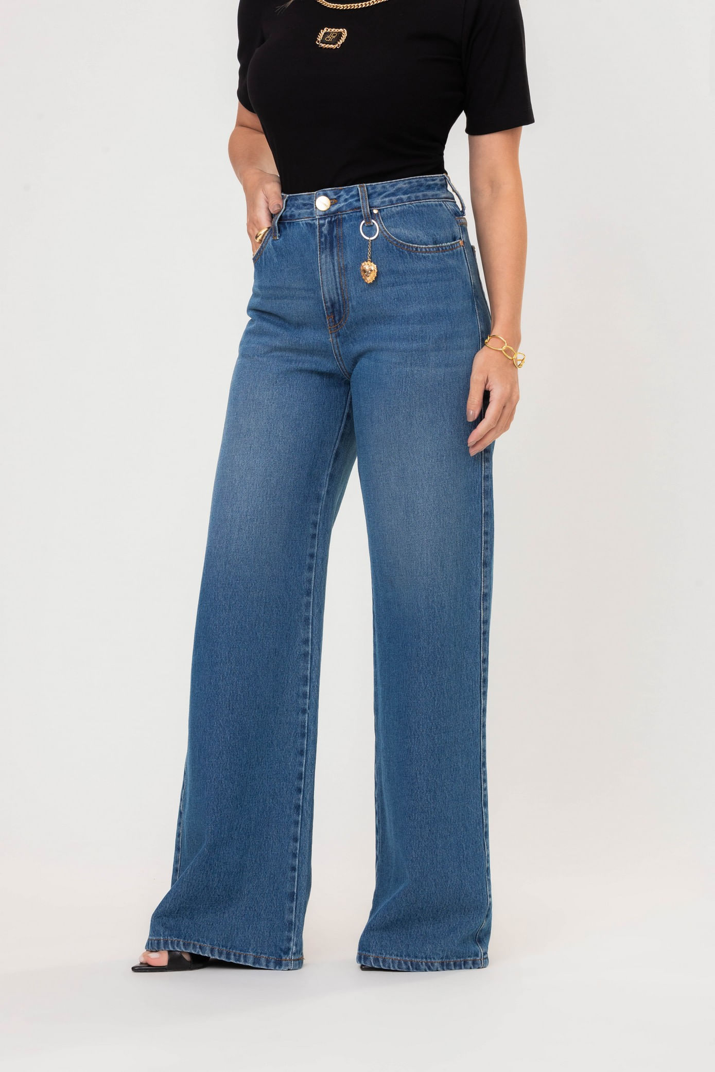 Calça Feminina Jeans Sofia Flare - Jeans Médio - Jean Darrot
